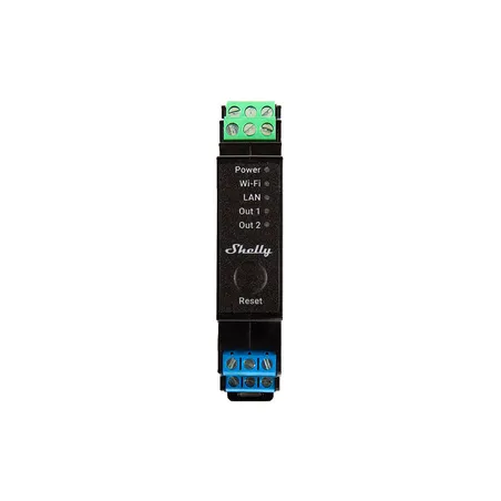 Shelly Pro 2PM DIN Rail 2-channel Relay, WiFi/LAN (Power measurement)